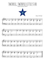 Téléchargez l'arrangement pour piano de la partition de Traditionnel-Twinkle-twinkle-little-star en PDF